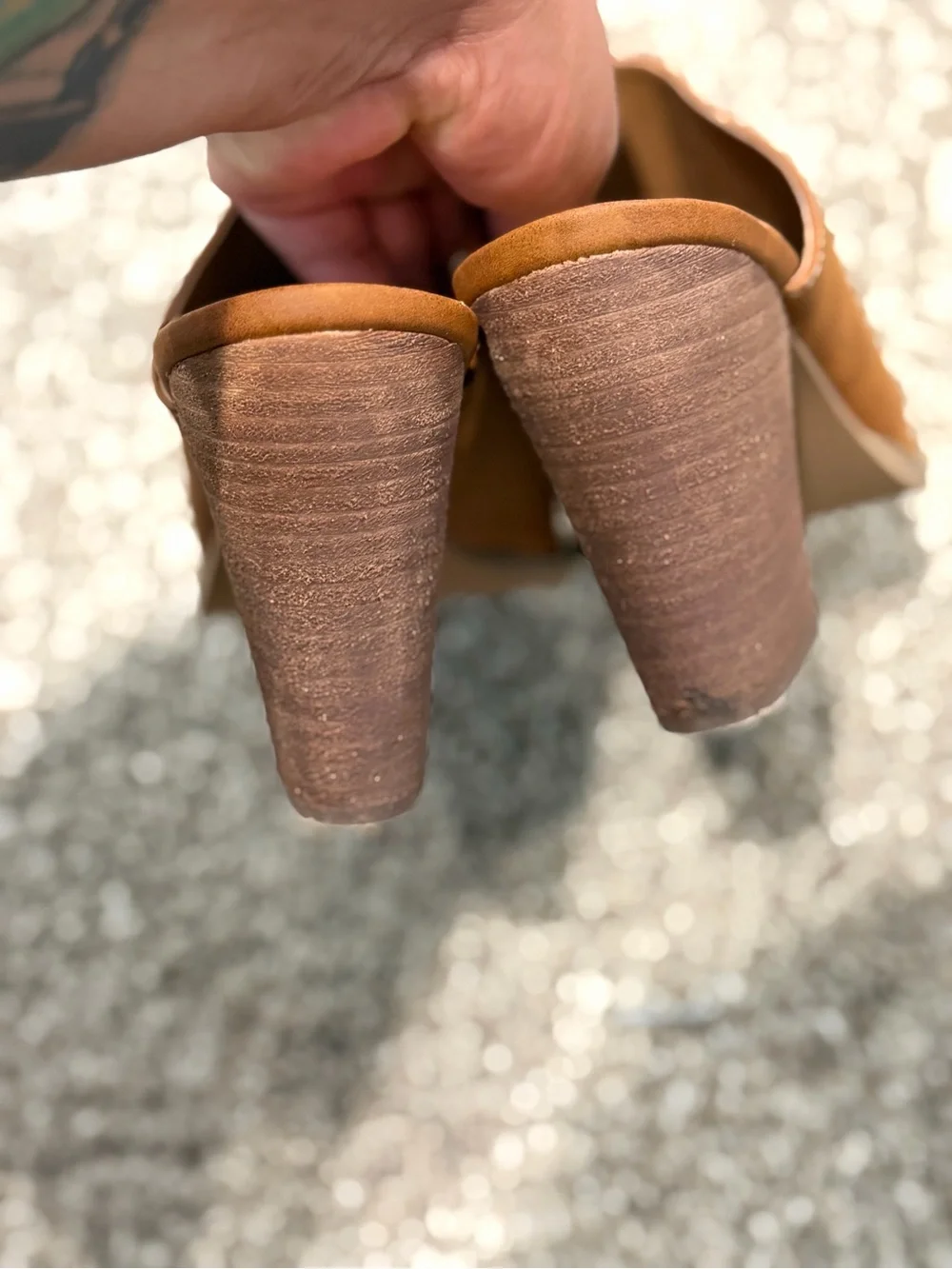 Abound Tan Suede Pointed-Toe Block Heel Mules - Picture 4 of 7
